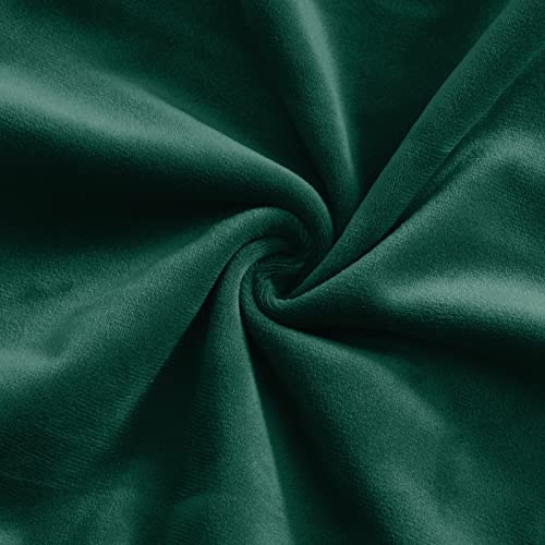 FORCHEER Velvet Green Dining Bench Cover 49-60 Inch Stretch Bedroom Bench Seat Cover Rectangle Washable - color: Velvet-dark Green