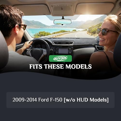 Dash Cover, Anti-Glare, Sun Protection, Dustproof, UV-Proof, Dashboard Covers, Interior Car Accessorie Fit for 2009-2011 2012 2013 2014 Fo-rd F-150 (Fits Vehicle Without HUD Models), Grey - color: Grey, size: Fit for 2009-2014 Fo-rd F-150