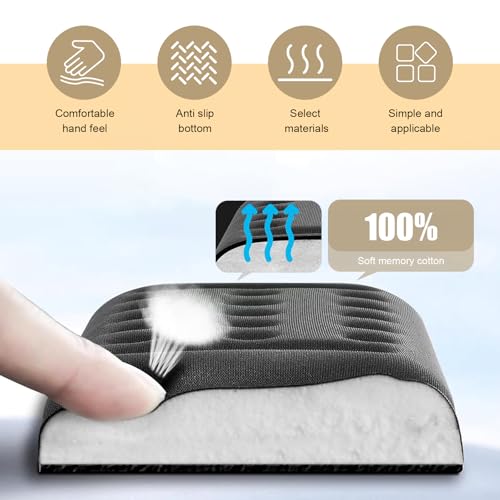 2 PCS Car Arm Rest Elbow Pads, Comfortable Breathable Cushion with PU Anti-Slip Base, Slow Rebound Fatigue Relief Wrist Support, Universal Memory Sponge Protective Accessory for Cars (Black)