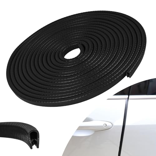 Wuyaoyao 13.1Ft (4M) Car Door Edge Guards, Rubber U Shape Automotive Door Entry Guard Protector Strip, No Glue Required, Universal Vehicle Doors Edge Trim, Exterior Car Accessories (Black, 13.1FT) - color: Black, size: 13.1FT