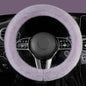 Fuzzy Winter Steering Wheel Covers for Women, Warm Cute Fluffy Car Wheel Cover for Sedan SUV, Super Soft Furry Girly Auto Plush Car Handle Cover for Cold Weather, Purple, 14-15in, Standard Size