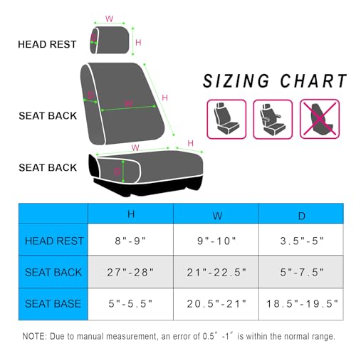 Universal Nylon Canvas Fitted Bucket Seat Cover, Cut-Resistant & Waterproof Front Seat Protector for Trucks (Blue) - color: Blue