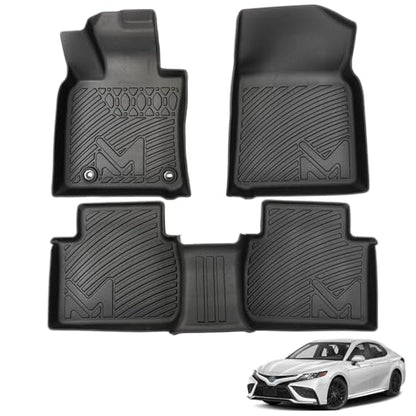 TPE Automotive Floor Mats Custom for 2018-2024 Toyota Camry (Not Fit Hybrid or AWD), All Weather Cover Protection Waterproof Black Floor Liner Front & Rear Row Full Set Car Mats, 3PCS - size: 3PCS (2Row), style: For 2018-2024 | Toyota Camry(Not Fit Hybrid