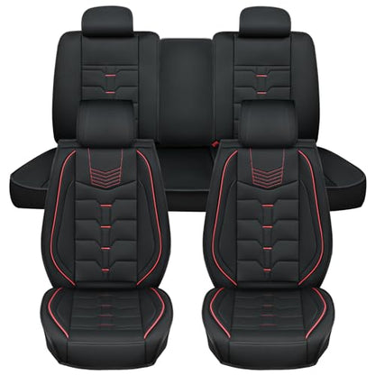 Nilight Car Seat Covers Custom Fit 2005-2024 Toyota Tacoma Double Extended Crew Cab Waterproof Faux Leather Cushion Full Set with Split Bench 40/60 for SR5 TRD Sport Limited - color: Full Sets 5 Seat, style: Toyota Tacoma 2005-2024