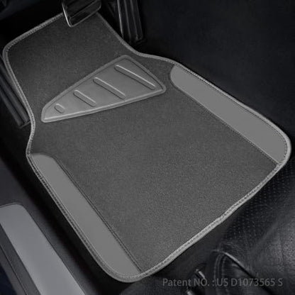 CAR PASS Waterproof Universal Fit Car Floor Mats, Car Mats Fit for SUV,Vans,sedans, Trucks,Set of 4pcs Car Carpet with Driver Heel Pad (All Gray) - color: All Gray