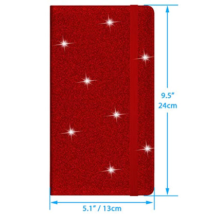 Wisdompro Car Document Holder Organiser, PU Leather Vehicle Insurance and Registration Holders Wallet Case for ID Card, Driving Licence, Key Contact Information Cards - color: Glitter Red
