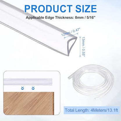 uxcell Clear Edge Trim, 13.1Ft Silicone U Channel Edge Protector, Edges Guards Fits 5/16" for Car Doors Sheet Metal Parts (15/32" W x 1/2" H) - size: 13.1Ft x 15/32" x 1/2", Fits 5/16"
