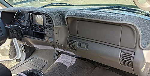 Dash Cover Mat Custom for 1997-2000 Chevrolet Silverado/GMC Sierra C1500 C2500 C3500 K1500 K2500 K3500,1997-1999 GMC Yukon/Chevy Tahoe Suburban,Dashboard Pad(Dark Gray) Y57 - color: dark gray