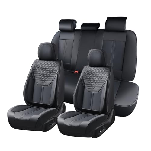 FLORICH Seat Covers, Car Seat Covers Full Set, Luxury Nappa Leather Seat Covers, Breathable and Waterproof Car Seat Protector 5 Seat, Automotive Seat Covers Universal Fit for Most Cars-Coal Black - color: Coal-Black, size: Fullset