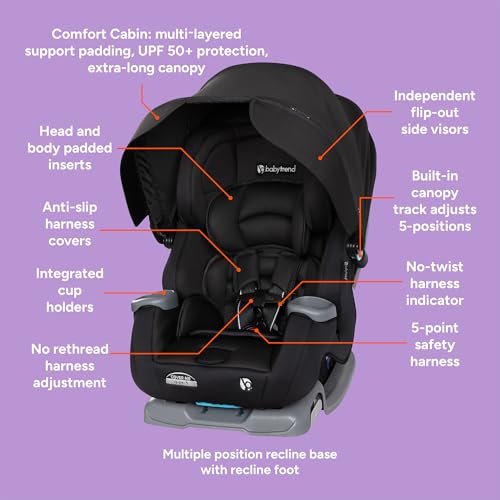 Baby Trend Cover Me™ 4-in-1 Convertible Car Seat - color: Midnight Black