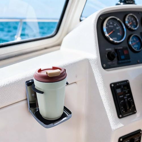 304 Stainless Steel Adjustable Folding Cup Holders,Boat Drink Cup Holder,Folding Wall Car Desk Cup Holder for Trucks,RVs,Vans,Boats,Campers,Caravans(1 Pack) - style: Silver 1Pack