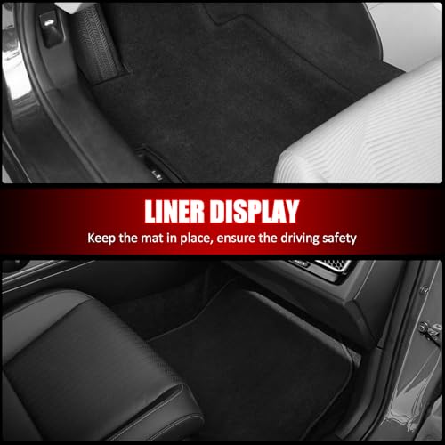 IKON MOTORSPORTS, Nylon Car Floor Mats Compatible with 2021-2025 Buick Envision, OE Fitment Style Black Driver Passenger Car Carpets, Front Rear 4PCS Full Set