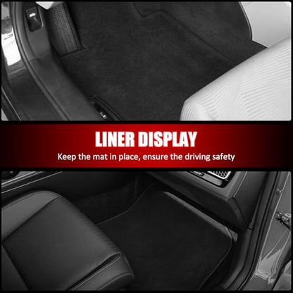 IKON MOTORSPORTS, Nylon Car Floor Mats Compatible with 2021-2025 Buick Envision, OE Fitment Style Black Driver Passenger Car Carpets, Front Rear 4PCS Full Set