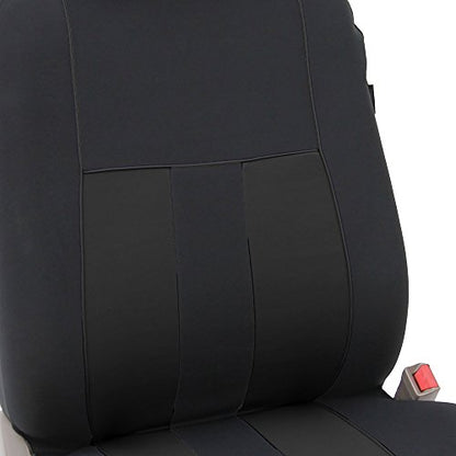 FH Group Striking Striped Car Seat Covers Full Set, Airbag and Split Ready with Carpet Floor Mats – Universal Fit for Cars Trucks & SUVs- Black