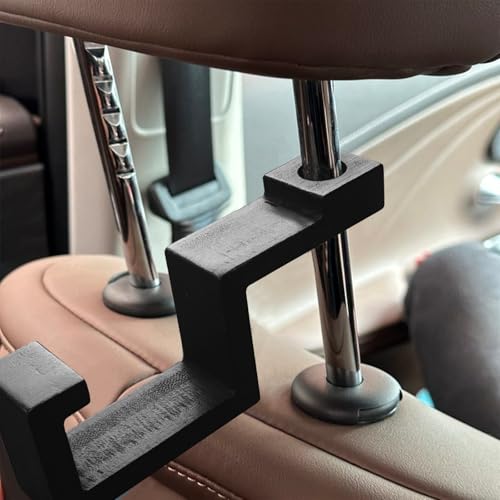 Hard Hat Holder for Truck Seat Bamboo Hard Hat Hook for Seatback, Headrest Hooks for Car, Portable Hard Hat Hanger, Holds Hard Hat and Vest with Ease (1)