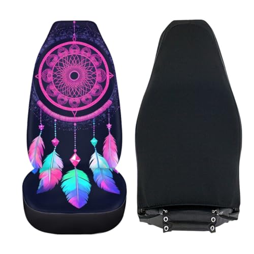 Pehede Car Seat Cover Fantasy Dream Catcher Front for Cars, Easy to Install Cover Set, Accessories Auto Trucks Van SUV,2 Packs - color: Multi12