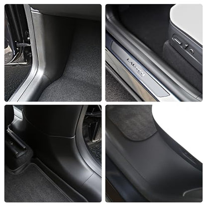 TOPABYTE 8Pcs Door Sill Protector for Tesla Model Y Juniper 2025 2026 Front and Rear Door Pedal Kick Protection ABS Material Door Entry Guard Anti-Kick Full Protect Door Entry Cover