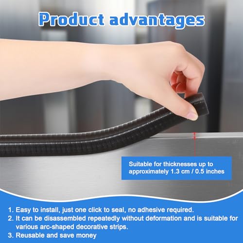 20ft U-Shape Edge Trim Fits 1/2" Edge, Rubber Strip with Metal Clips for Edges Protector, Black Edges Banding Strip for Sharp/Rough Surface, Tables, Cars, Door Frame, Boat & More - size: 20ft, 0.8"W X 0.9"H