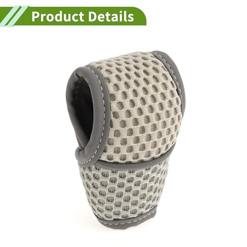 Universal Gear Shift Knob Cover Stick Shifting Handle Protector Automotive Manual Fabric 1 Pc Anti-Slip Grey - color: Gray