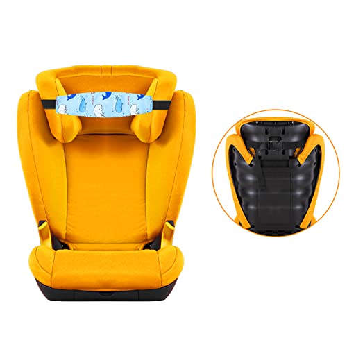 Baby Carseat Head Support,Car seat Straps Pillow Support Ban,Stroller Neck Relief Strap Headrest,Slumber Sling Sleep Positioner for Toddler Infants Child Children Kids - color: Yellow