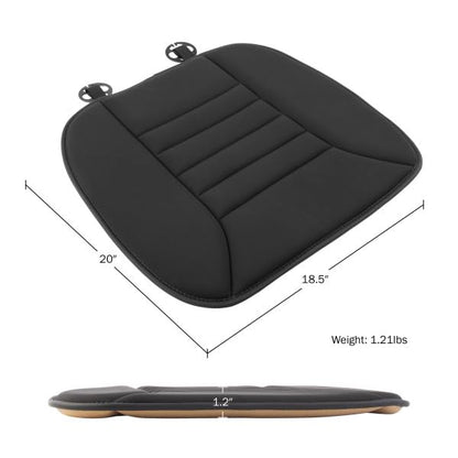 Car Seat Cushion - 1.2-Inch-Thick Memory Foam Seat Pad with Plastic Anchors and Non-Slip Bottom for Auto, Office Chair, or Home by Stalwart (Black)