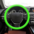 Car Steering Wheel Cover, 13 to 14.17 inches Non-Slip Silicone Steering Wheel Protector, Car Accessories Thin Soft Leather Texture Steering Wheel Protective Cover for Most Cars (Green) - color: Green