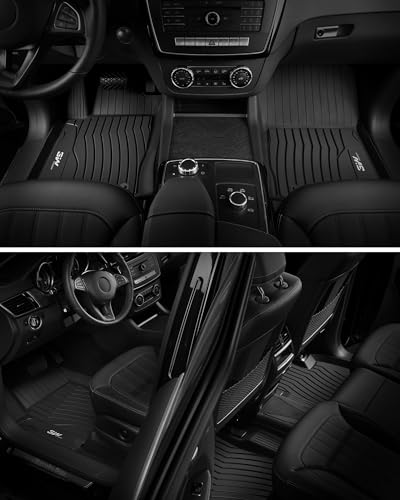 3W Floor Mats for 2012-2019 Benz ML/GL/GLE/GLS Series (ML/GL/GLE/GLS 350/450/550/63 AMG), TPE All Weather Custom Fit Floor Liner for 1st and 2nd Row Full Set Car Mats, Black - size: 5. Benz ML/GLE/GLS|12-19|Floor Mats Upgrade