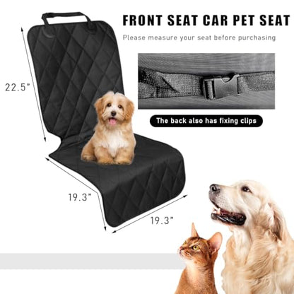 Car Front Seat Cover for Dogs, Scratch-Proof Car Seat Cover for Pets, Non-Slip No-Skirt Seat Cover for Most Vehicles, Universal Car Accessories