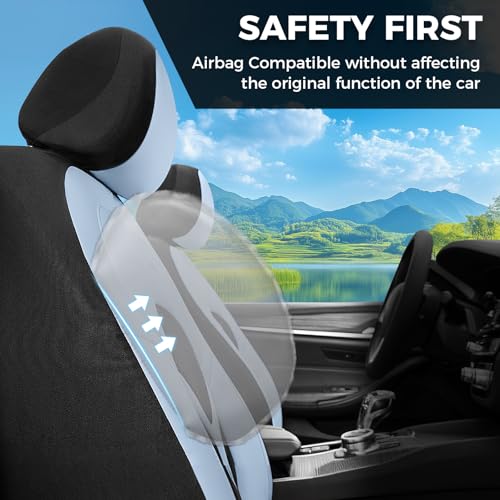 Car Seat Covers Full Set, Universal Seat Cover 5 Seats, Automotive Seat Covers with Mesh Leather, Waterproof Car Seat Protector, Breathable Car Seat Cushion for Most Car SUV Truck, Blue - color: Blue, size: Full set