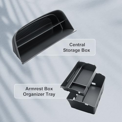 BIBIBO 3Packs for 2026 Hyundai Palisade Center Console Organizer 2026 Hyundai Palisade Calligraphy Console Tray 2026 Palisade Console Insert Tray 2026 Palisade (ONLY FIT Palisade Calligraphy) - color: Black-(Double layer+Insert shelf)