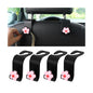 4 PCS Car Headrest Hook, Multifunctional Flower Vehicle Seat Back Storage Hook, Cute Automotive Seatback Organizer Hanger for Purse Grocery Bag Handbag, Universal Fit (Black/Pink) - color: Black/Pink
