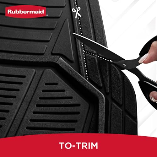 Rubbermaid Car Mat Full Set All-Weather Heavy-Duty 4 Pieces– Trim-to-Fit Universal Car Mats Full Set – Waterproof Rubber Floor Liners for Most Trucks, SUVs, Vans, and Sedans-Black - color: Black