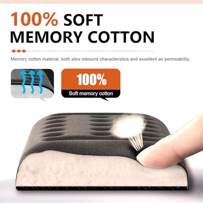 2 PCS Car Arm Rest Elbow Pads, Arm Rest Cushion with Memory Foam Pad for Arm Support, Universal PU Non Slip Auto Armrest Pad, for Most Cars, Trucks, SUVs (Black)