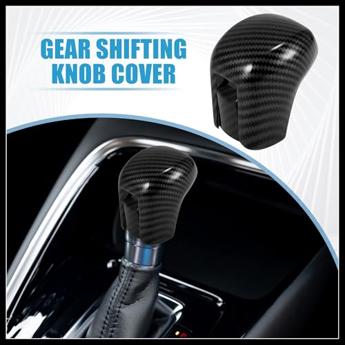 Gear Shift Knob Cover Automatic Transmission Lever Trim for Honda Civic 10th Gen 2016 2017 2018 2019 2020 2021 ABS Carbon Fiber Pattern Black Durable Material