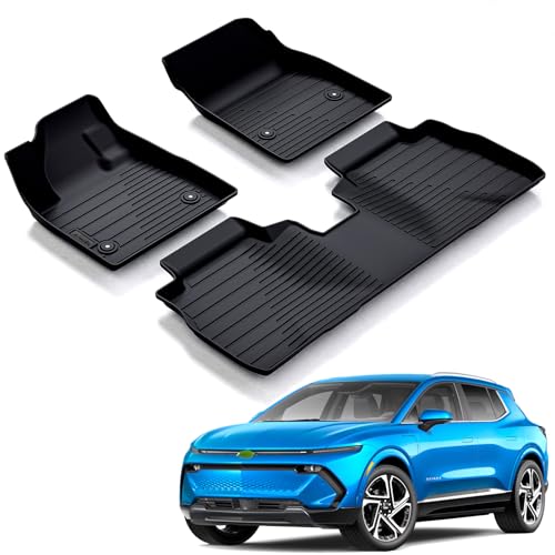 Floor Mats for 2024 2025 2026 Chevy Equinox EV (Non Fuel),TPE All Weather Protection 2 Rows Car Floor Liners Accessories for Chevrolet Equinox EV - size: 2024 2025 Equinox EV Floor Mats