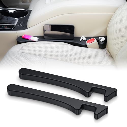 Car Seat Gap Filler Set of 2, Seat Side Gap Filler Fill Gap Between Seat & Console with Double-Sided Textured Design Soft Foam For Car SUV Truck, Seat Crevice Blocker Stop Things from Dropping - color: Black