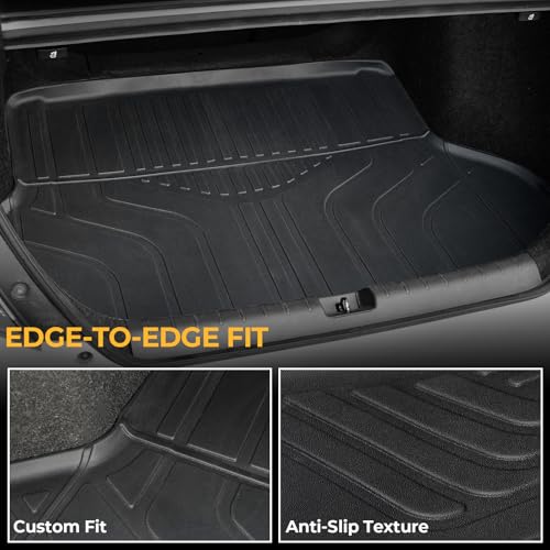 Floor Mats for Honda Civic 2016-2021, All Weather Floor Mats Trunk Cargo Liner and Door Sill Guards Accessories, Full Coverage Set (Fit Sedan Models)