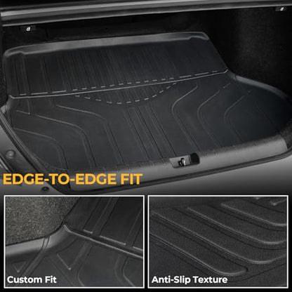 Floor Mats for Honda Civic 2016-2021, All Weather Floor Mats Trunk Cargo Liner and Door Sill Guards Accessories, Full Coverage Set (Fit Sedan Models)