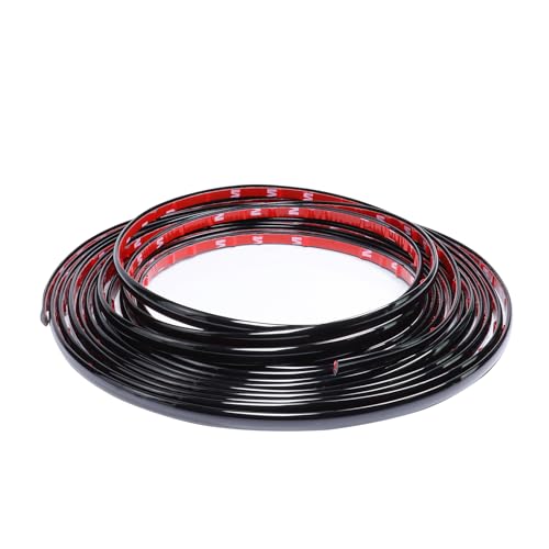 25Ft Automotive Trim Molding Glossy Black 1/2"(12mm) Car Side Moldings UV-Protected Scratch-Proof for All Vehicles Body Door Window Bumper Self Adhesive