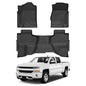 Cartist Floor Mats for 2014-2018 Chevy Silverado/GMC Sierra 1500, 2015-2019 Silverado 2500HD 3500 HD Double Cab, All Weather Floor Liners for Silverado Accessories, Heavy Duty TPE Car Mats - size: 1)Chevy Silverado 14-18 Floor Mats