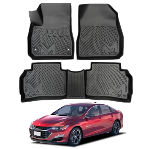 TPE Automotive Floor Mats Custom for 2016-2025 Chevy Malibu (Not for Malibu Limited), All Weather Cover Protection Waterproof Black Floor Liner Front & Rear Row Full Set Car Mats, 3PCS - size: 3PCS (2Row), style: For 2016-2025 | Chevy Malibu (Not for Mali