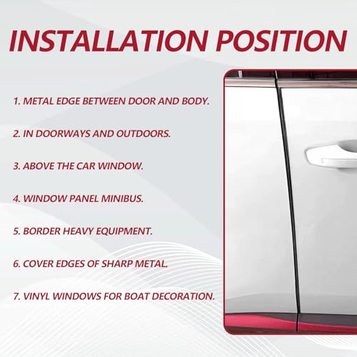 16FT (5M) Car Door Edge Protector, Universal U Shape Trim Molding Rubber Seal Protector with Fits Most Cars (Black) - color: Black