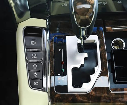 Car Accessories Fit for Toyota Alphard 2015-2021 Stainless Steel Interior Gear Shift handbrake Switch Panel Cover Trim 2PCS Set（Black Titanium Wire Drawing） - color: Black titanium wire drawing