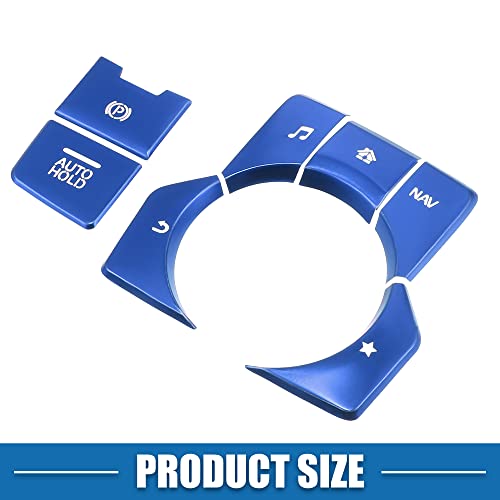 Car Center Console Gear Panel Multi-Media Handbrake Switch Cover Trim for Mazda CX-5 2017-2020 Blue (Set of 7) - color: Blue