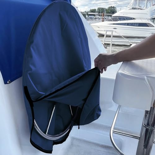 SavvyCraft Waterproof Boat Steering Wheel Covers, Heavy Duty Solution-Dyed 600D Fade-Resistant UV Protection Sailboat Yacht Marine Steering Wheel Protector Case, Vecro and Zipper Closure Navy 36" - color: Navy, size: 36" Wheel Diameter