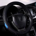 Custom-fit Steering Wheel Cover, Premium Leather Car Cover, Non-Slip, Breathable Blue Horse - color: coverblue