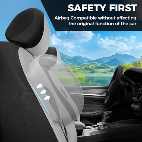 Car Seat Covers Front Seat, Universal Seat Cover 2 Seats, Automotive Seat Covers with Mesh Leather, Waterproof Car Seat Protector, Breathable Car Seat Cushion for Most Car SUV Truck, Gray - color: Gray, size: Frontpair