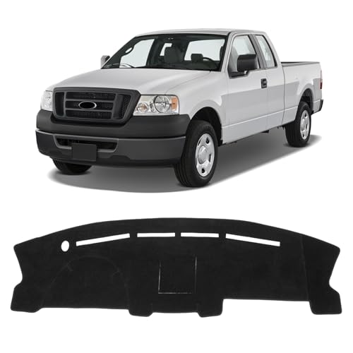 KUST Black Dash Cover for Ford F150 F-150 2004-2008, 2004-2008 Lincoln Mark LT Left Hand Driving Polyester Dashboard Cover Non-Slip Interior Accessories for F150 Custom Fit Dash Mat Sunshade No Glare - size: For F-150 04-08