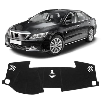 KUST Black Dash Cover for Toyota Camry (XV50)/ Camry Hybrid 2012-2017 (Not fits Dashboard with Set Time Clock) Polyester Dashboard Cover Non-Slip Interior Accessories for Camry Dash Mat No Glare - size: Camry 12-17(Black)