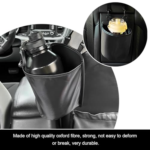 Yourkar Car Seat Side Large Cup Holder Expander Adapter Bag, Auto Seat Storage Hanging Bag for Water Bottle Cup and Drink, Multifunctional Auto Interior Organizer with Waterproof Liner